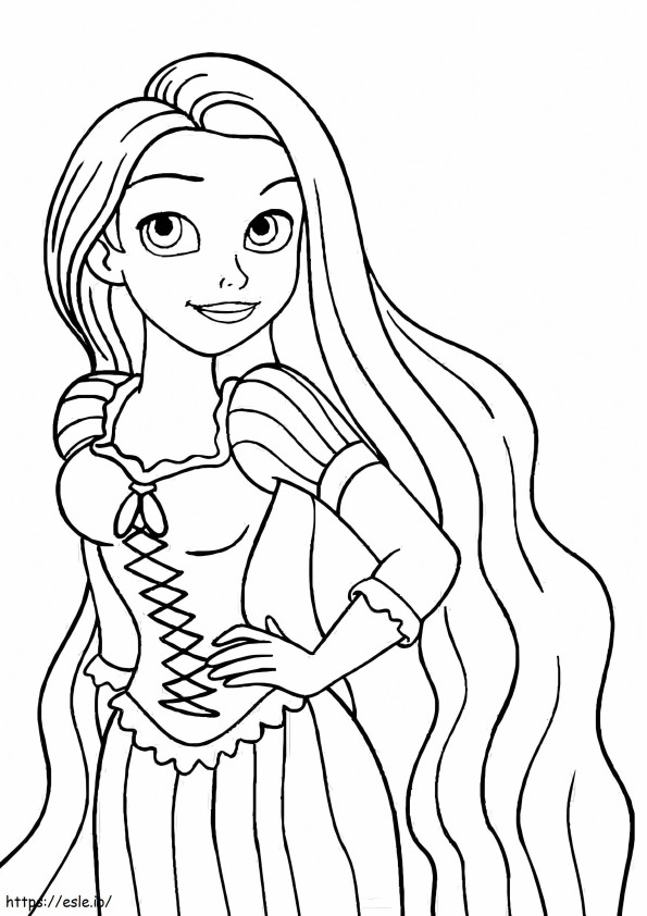 Linda Princesa Rapunzel para colorir