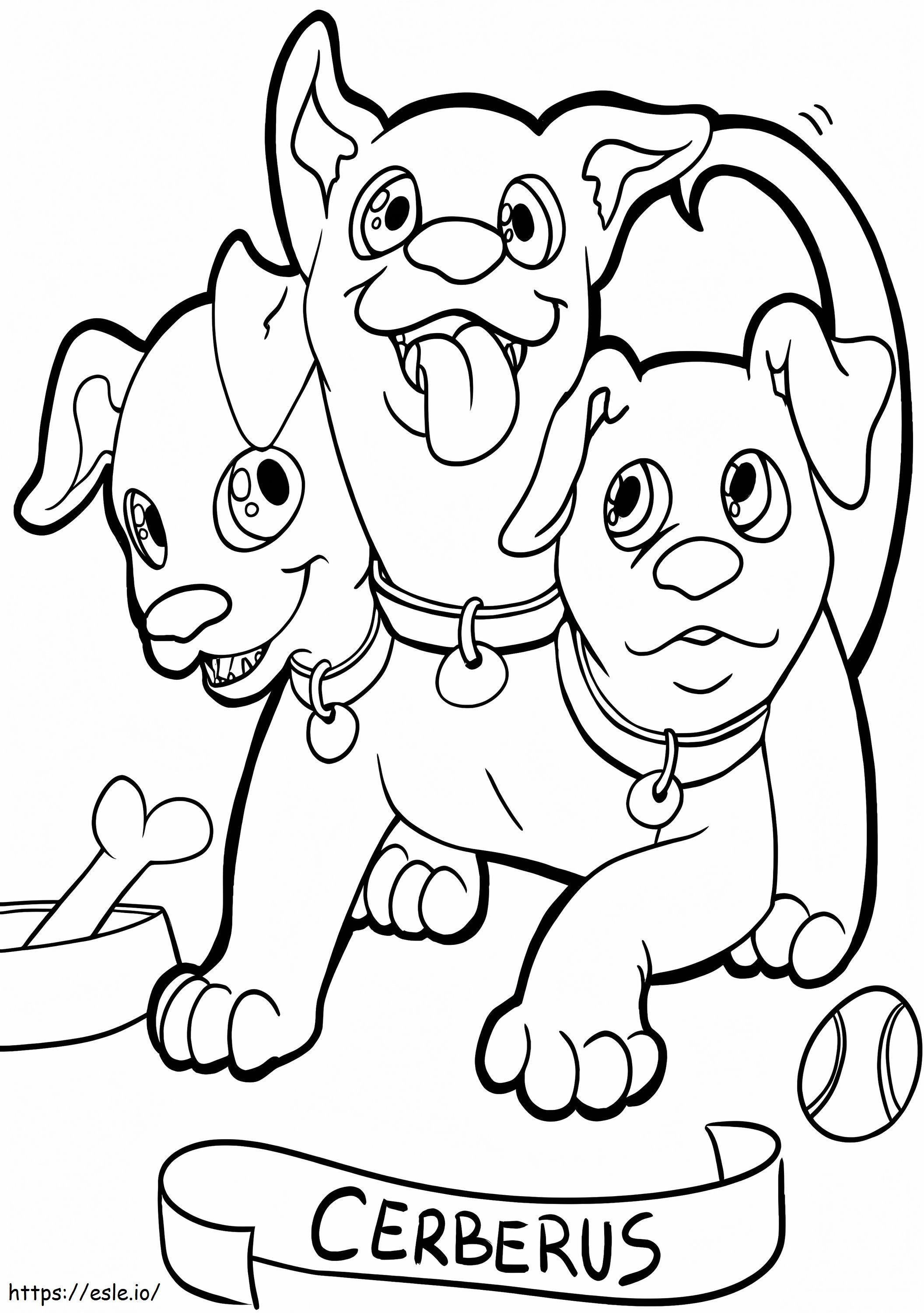 Baby Cerberus coloring page