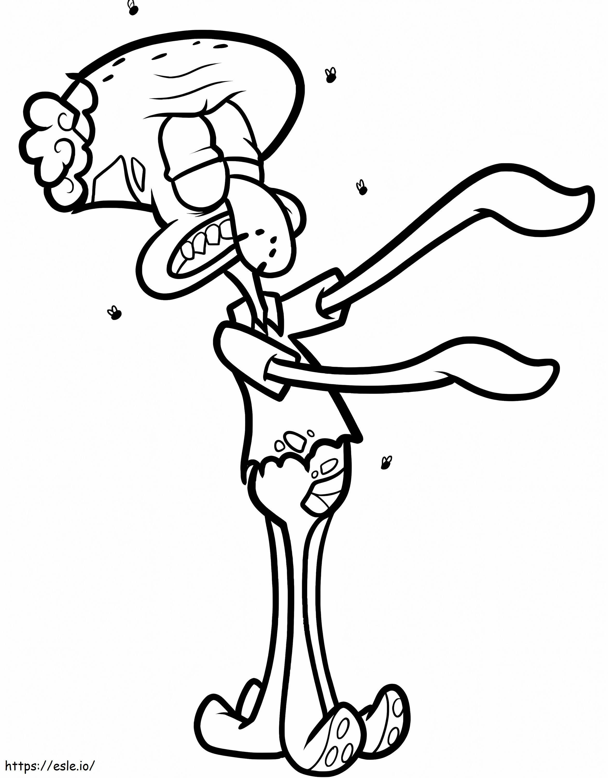 Zombie Squidward Tentacles coloring page