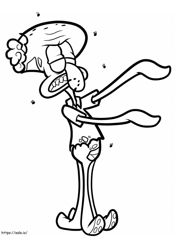 Zombie Squidward Tentacles coloring page
