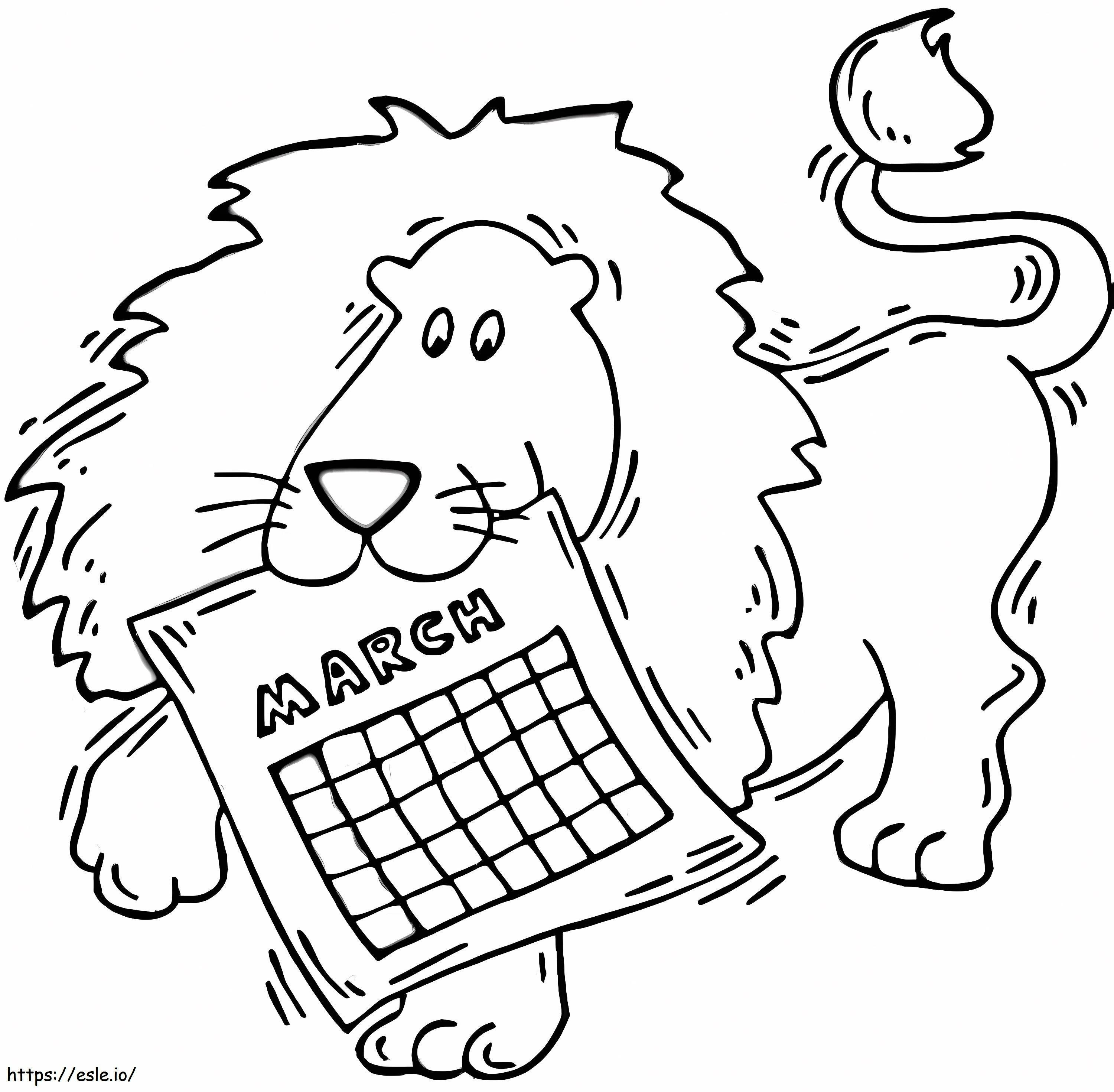 Coloriage Lion et mars à imprimer dessin