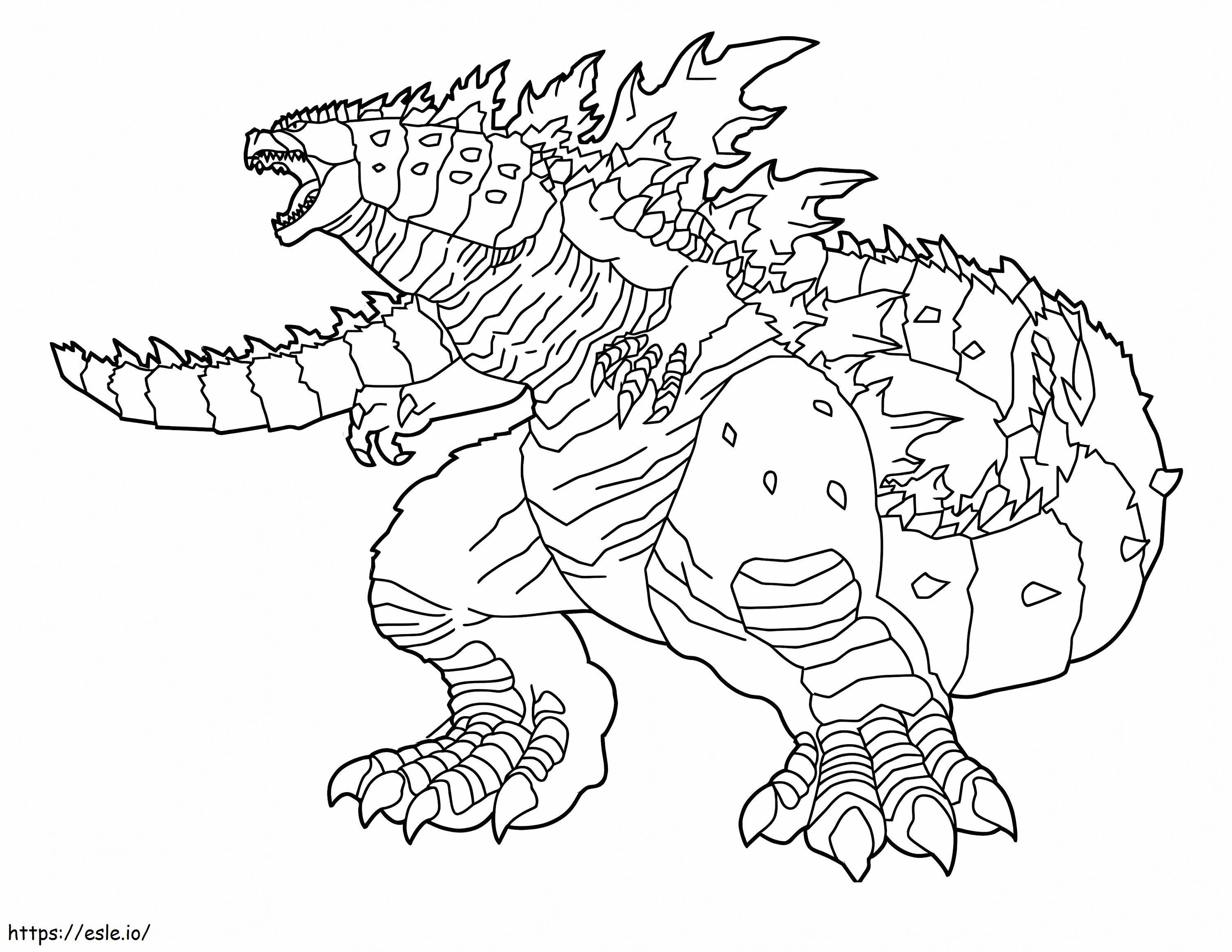 Coloriage Godzilla géant à imprimer dessin