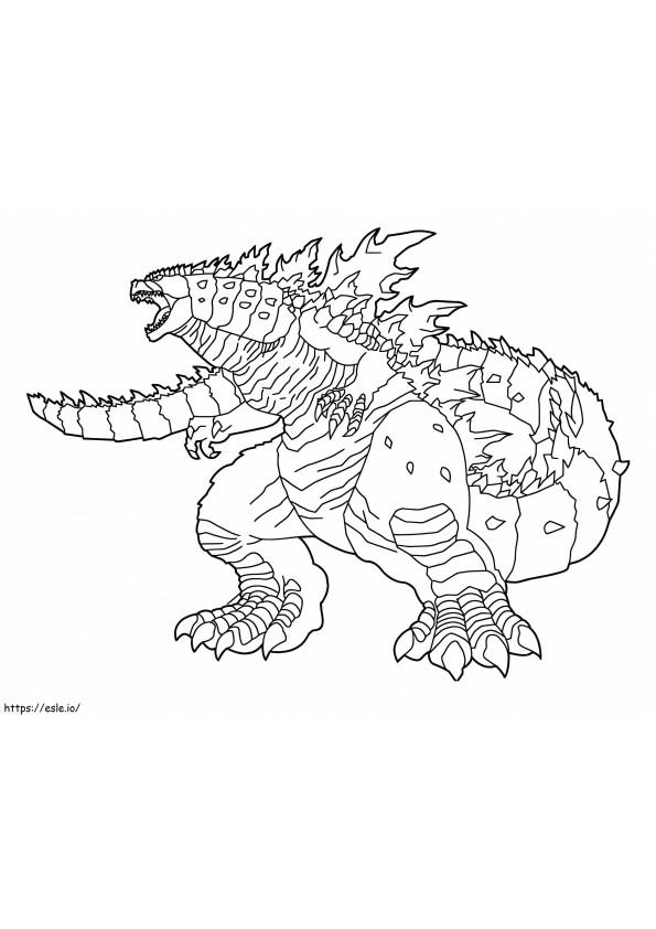 Coloriage Godzilla géant à imprimer dessin