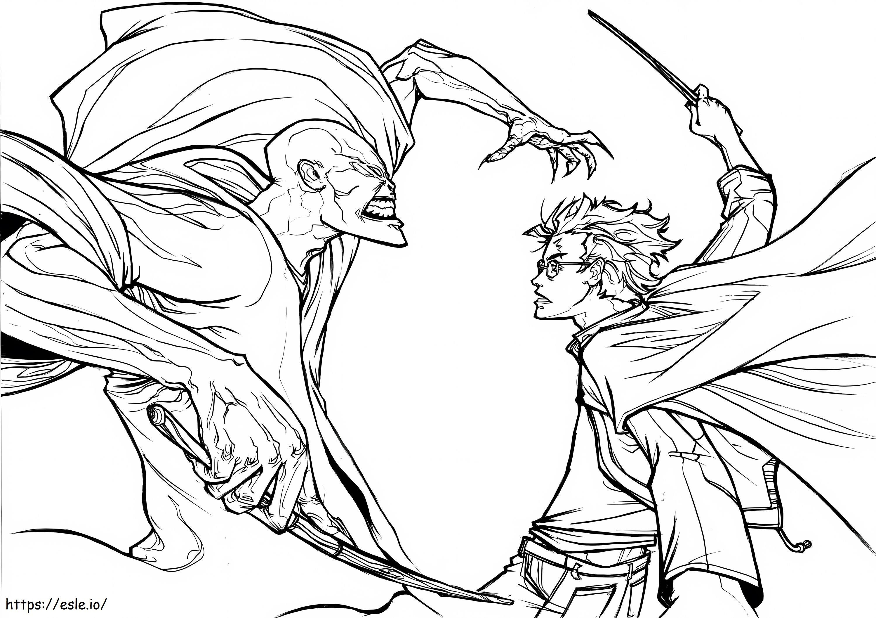 Harry Potter Vs Lord Voldemort coloring page