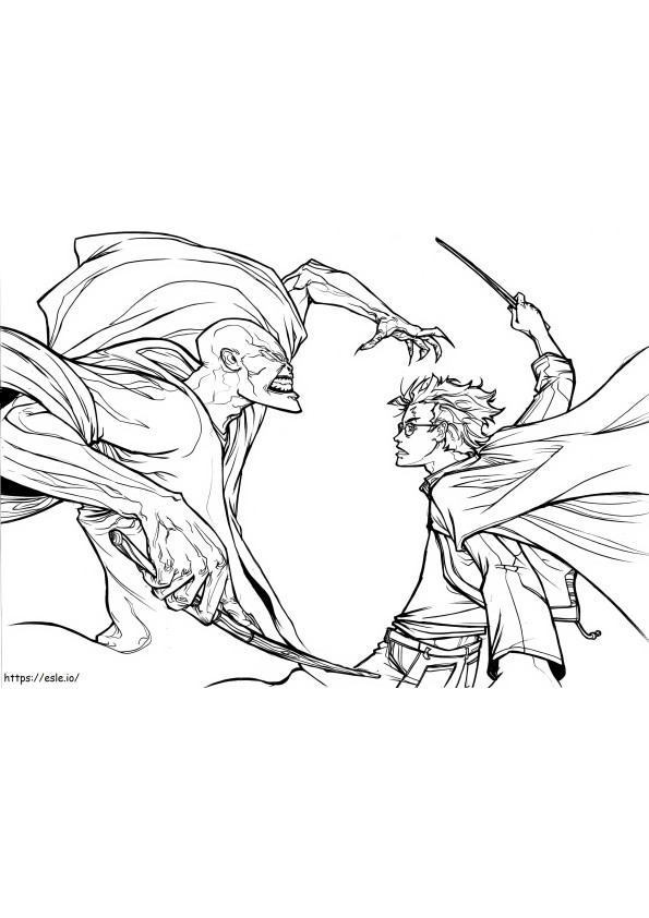 Harry Potter Vs Lord Voldemort coloring page