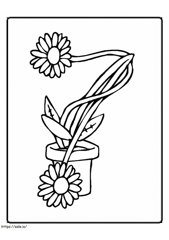 Afdrukbare Daisy bloempot kleurplaat