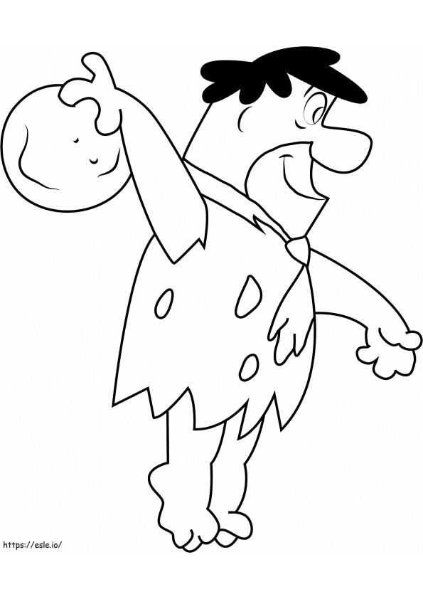 Fred Flintstone Bowling coloring page
