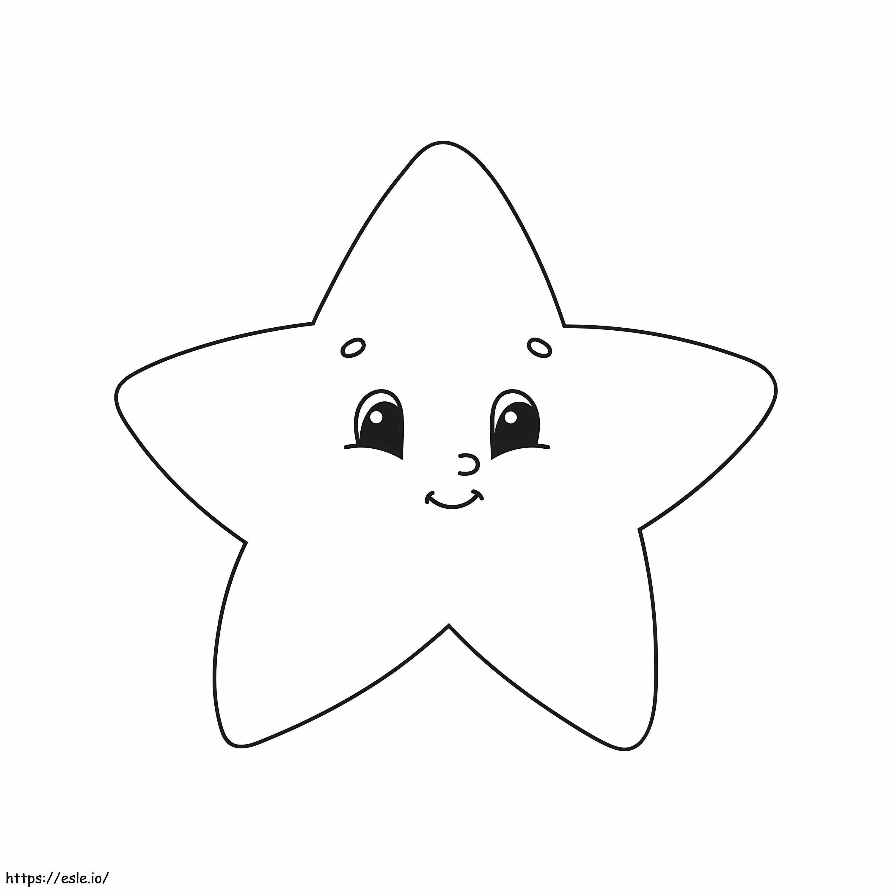 Cute Smiling Star coloring page