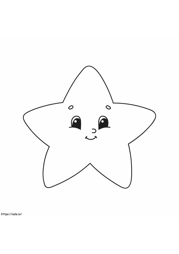 かわいい笑顔の星 ぬりえ - 塗り絵