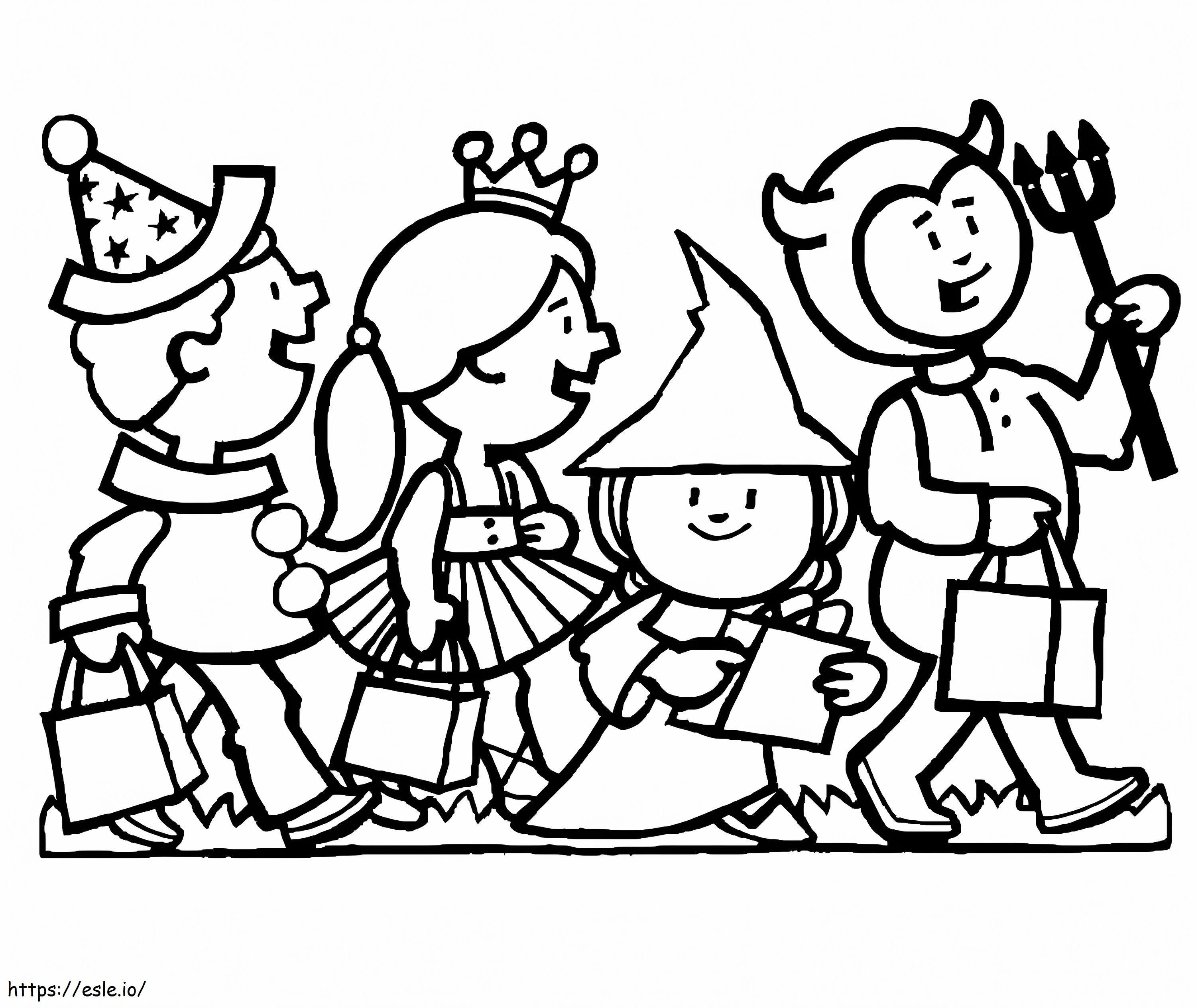 Cute Trick Or Treats coloring page