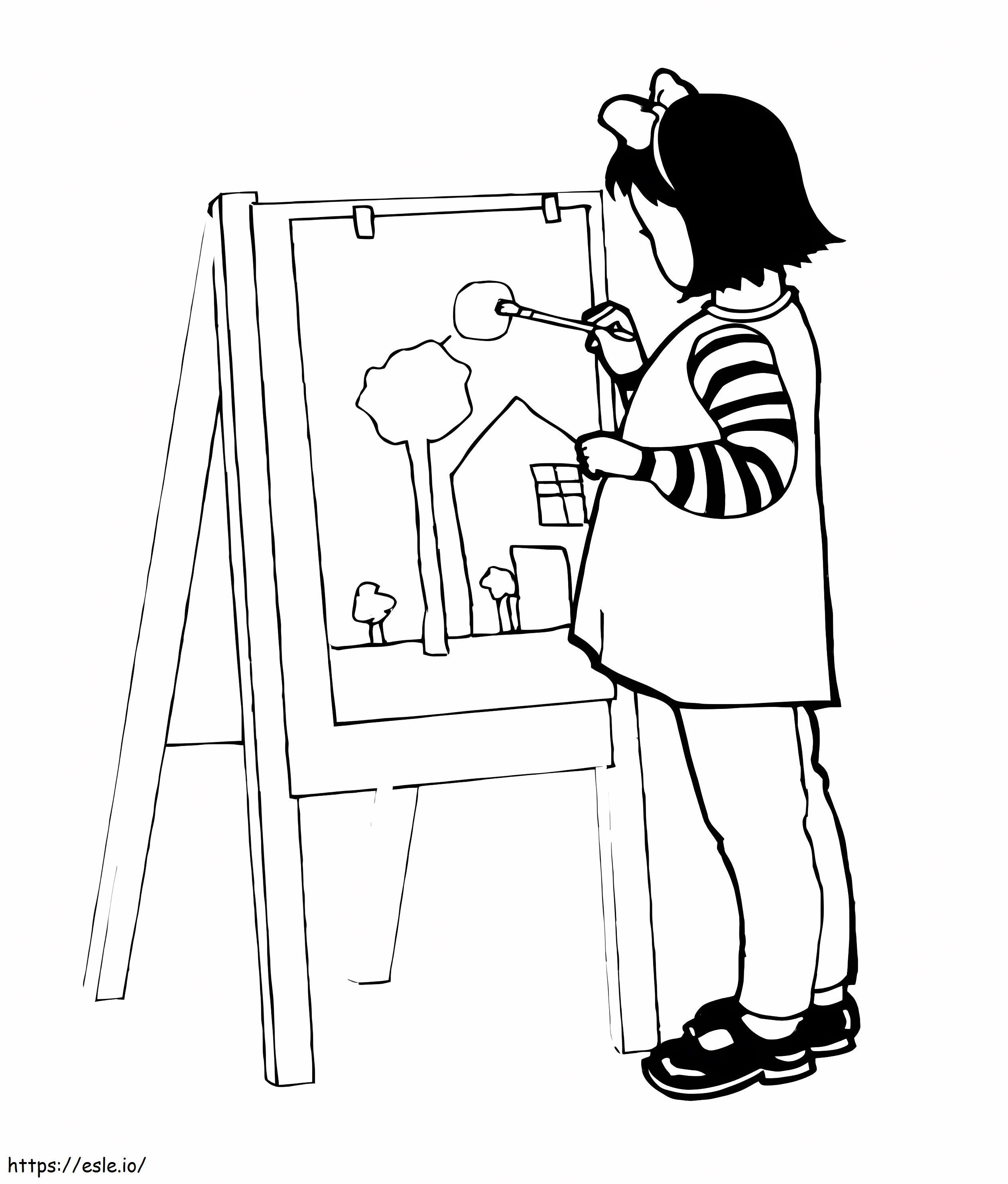 Artist To Color coloring page