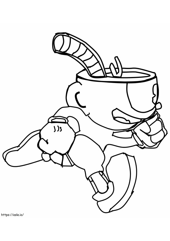 Cuphead Is Running coloring page