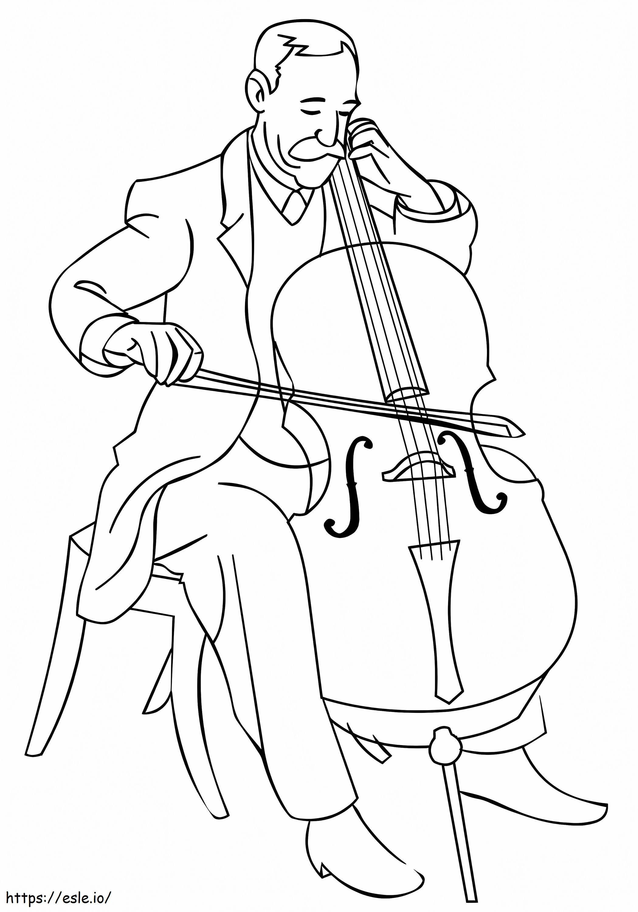 Cello speler kleurplaat kleurplaat