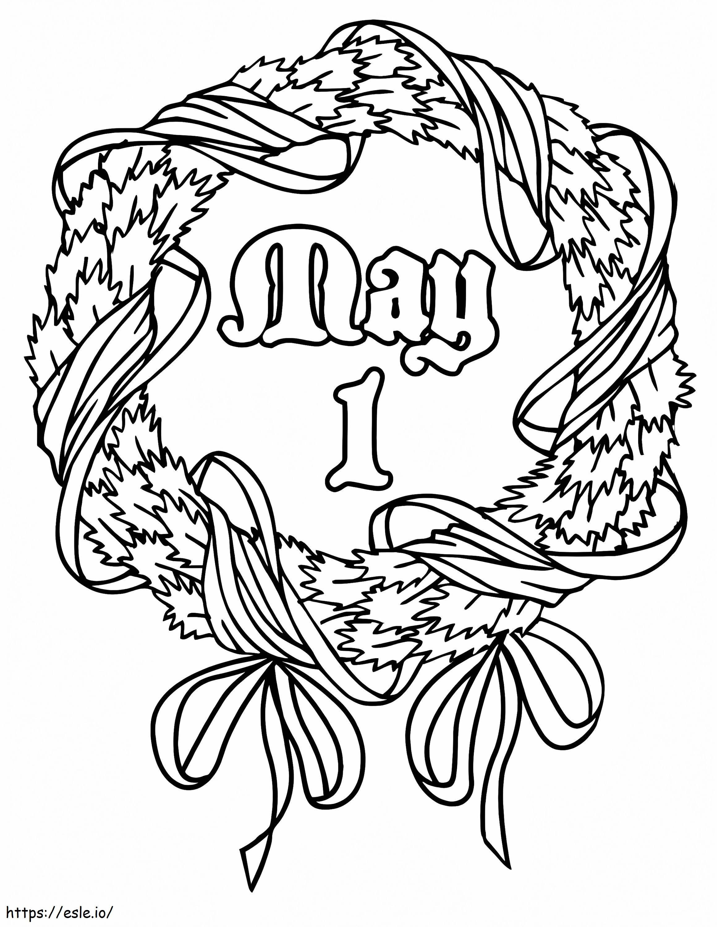 May Day Wreath coloring page