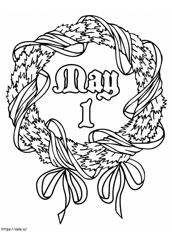Coloriage Couronne du 1er mai à imprimer dessin