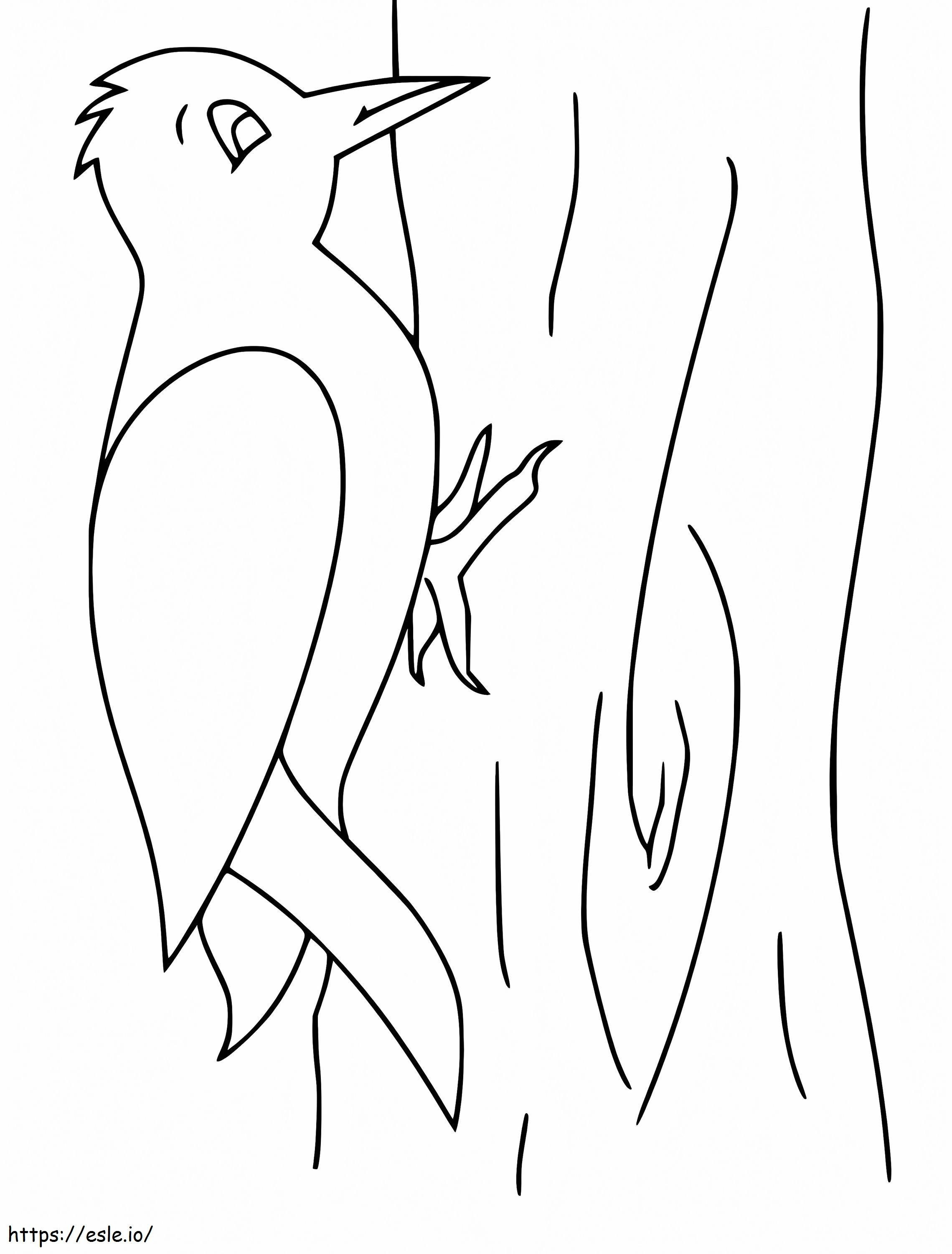Adorable Woodpecker coloring page
