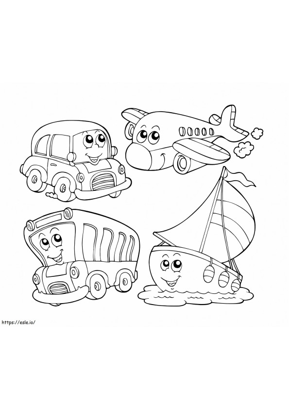 Pojazdy z kreskówek kolorowanka