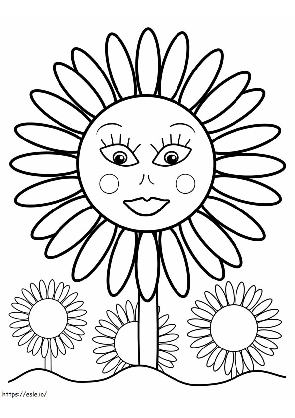 Lächelnde Sonnenblume ausmalbilder