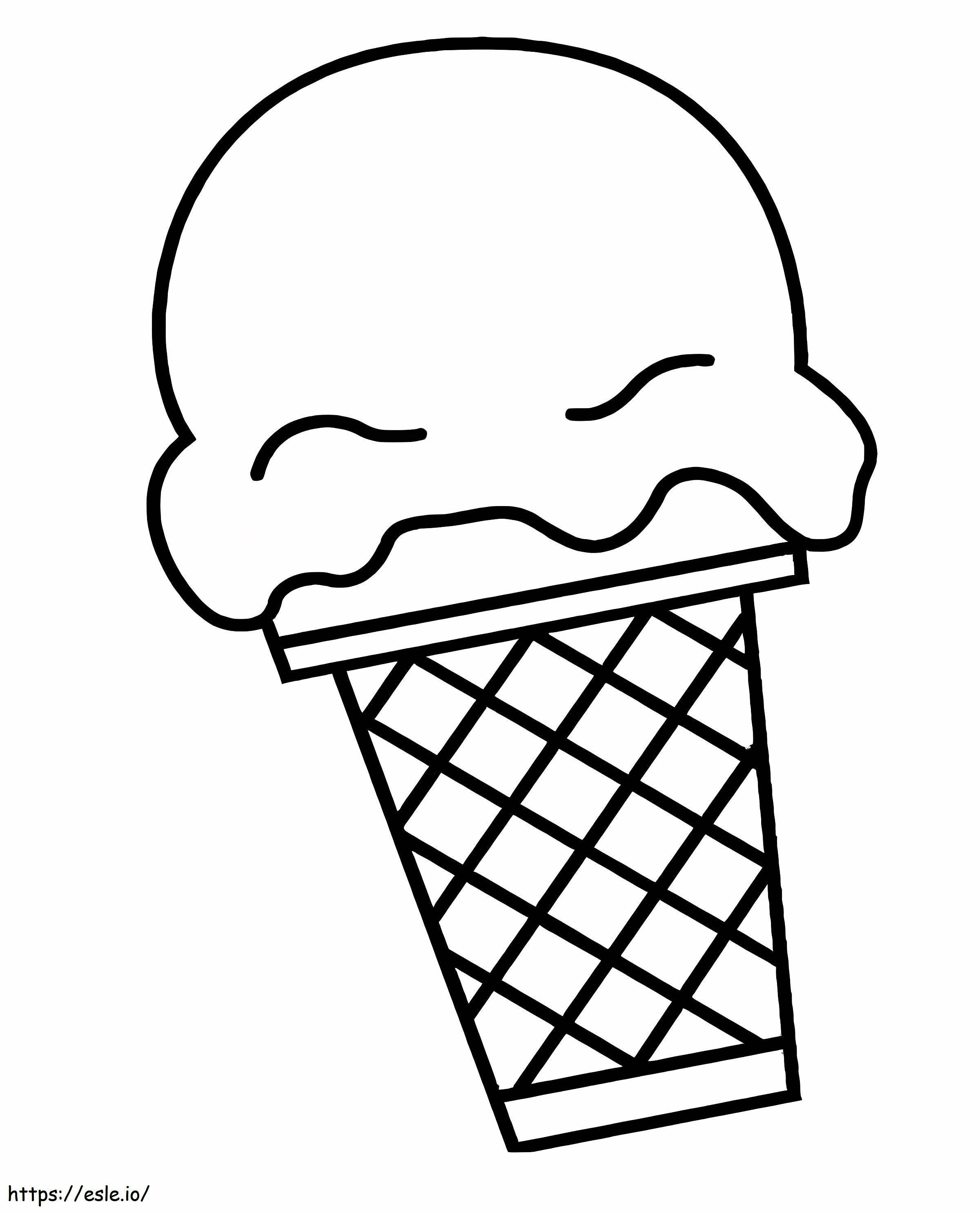 Ice Cream Cone To Color coloring page