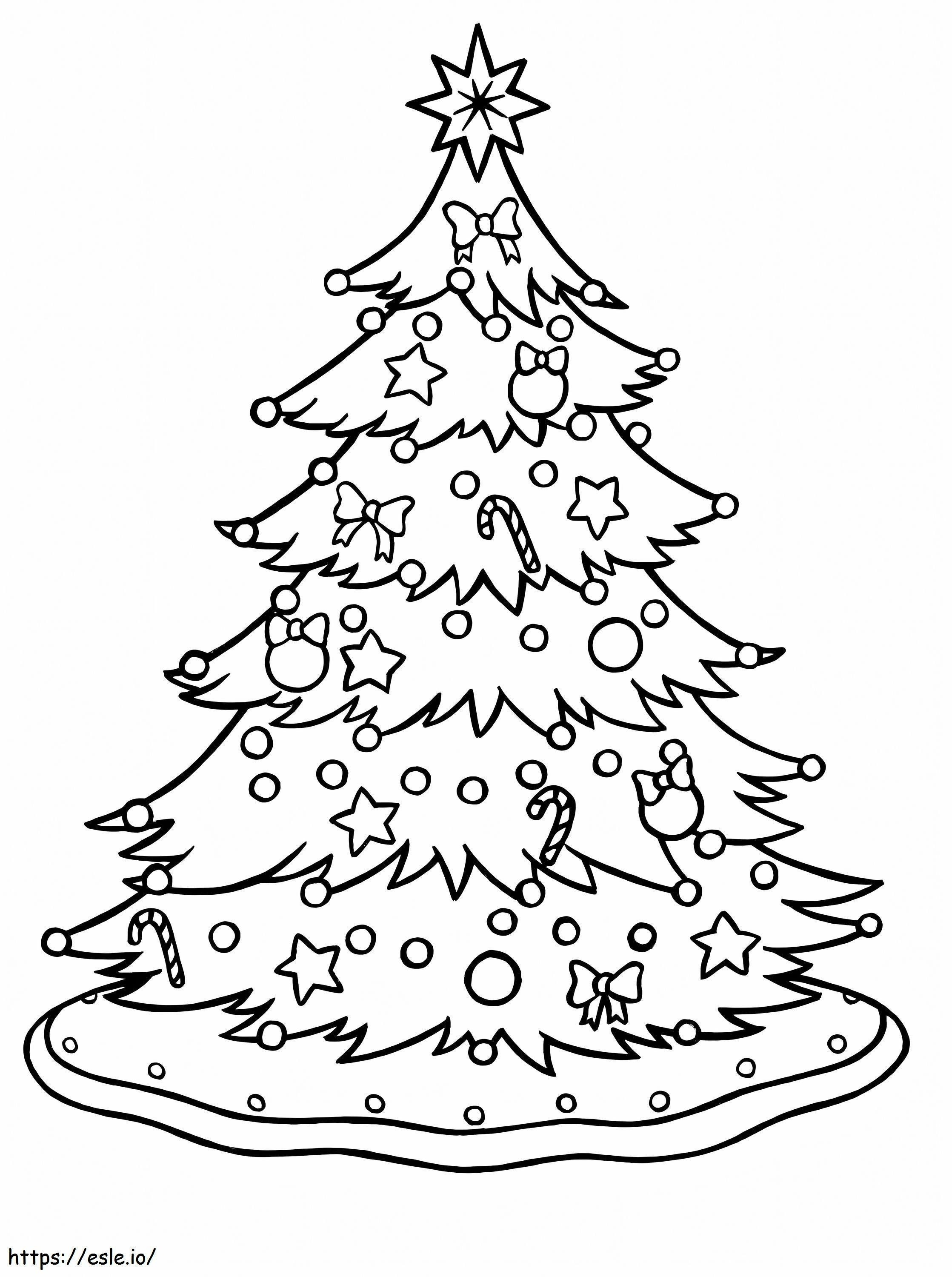 Pohon Natal Besar yang Indah Gambar Mewarnai