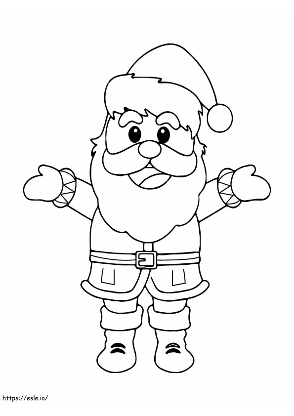 Coloriage Père Noël étreignant à imprimer dessin