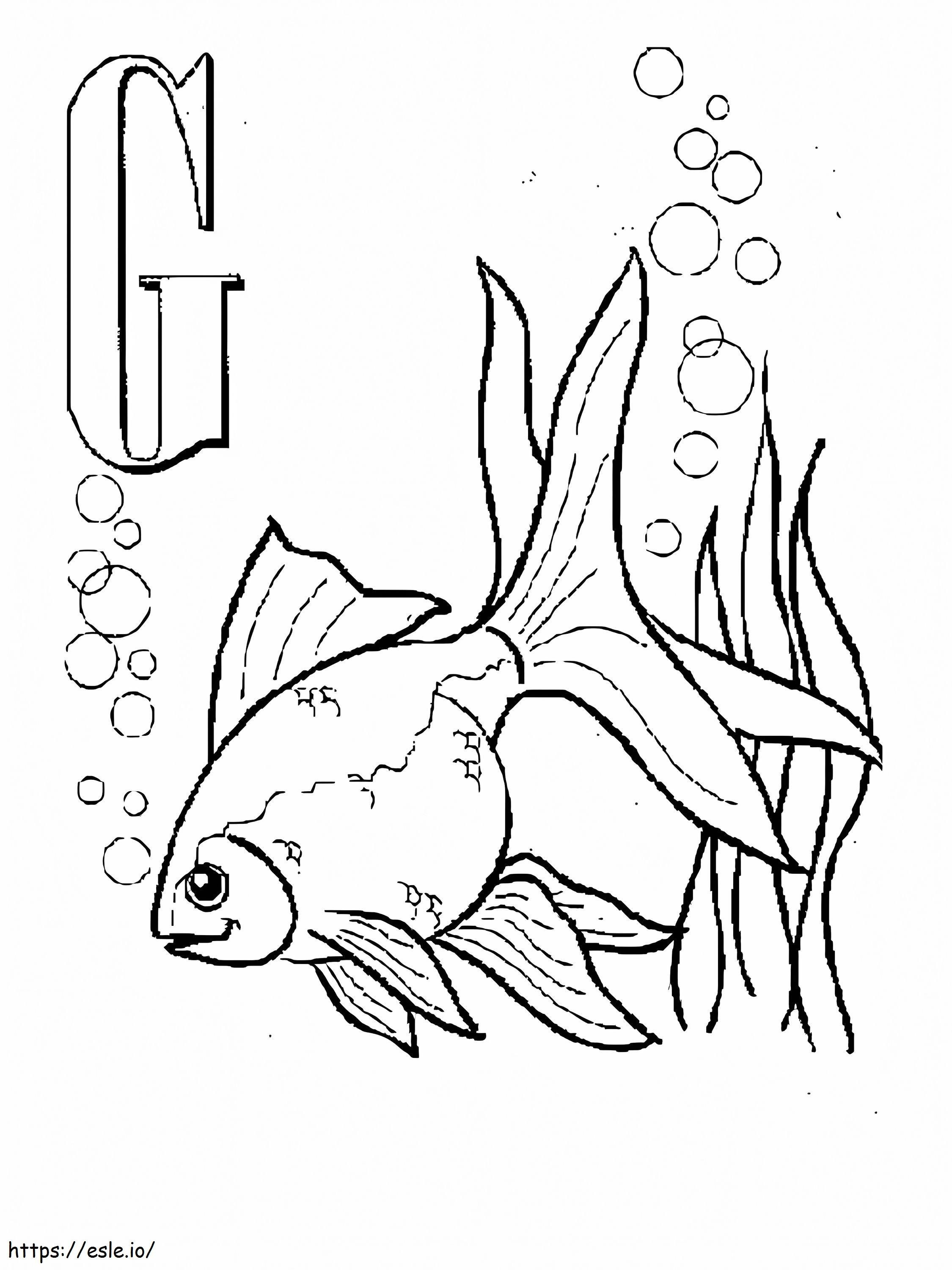 G peixinho dourado para colorir