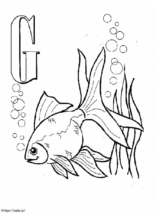 G Goldfish coloring page
