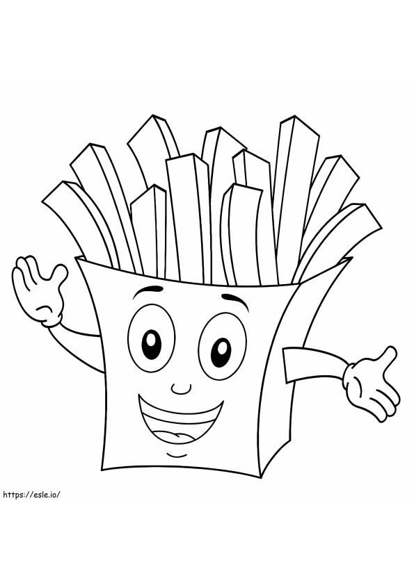 Happy French Fries coloring page
