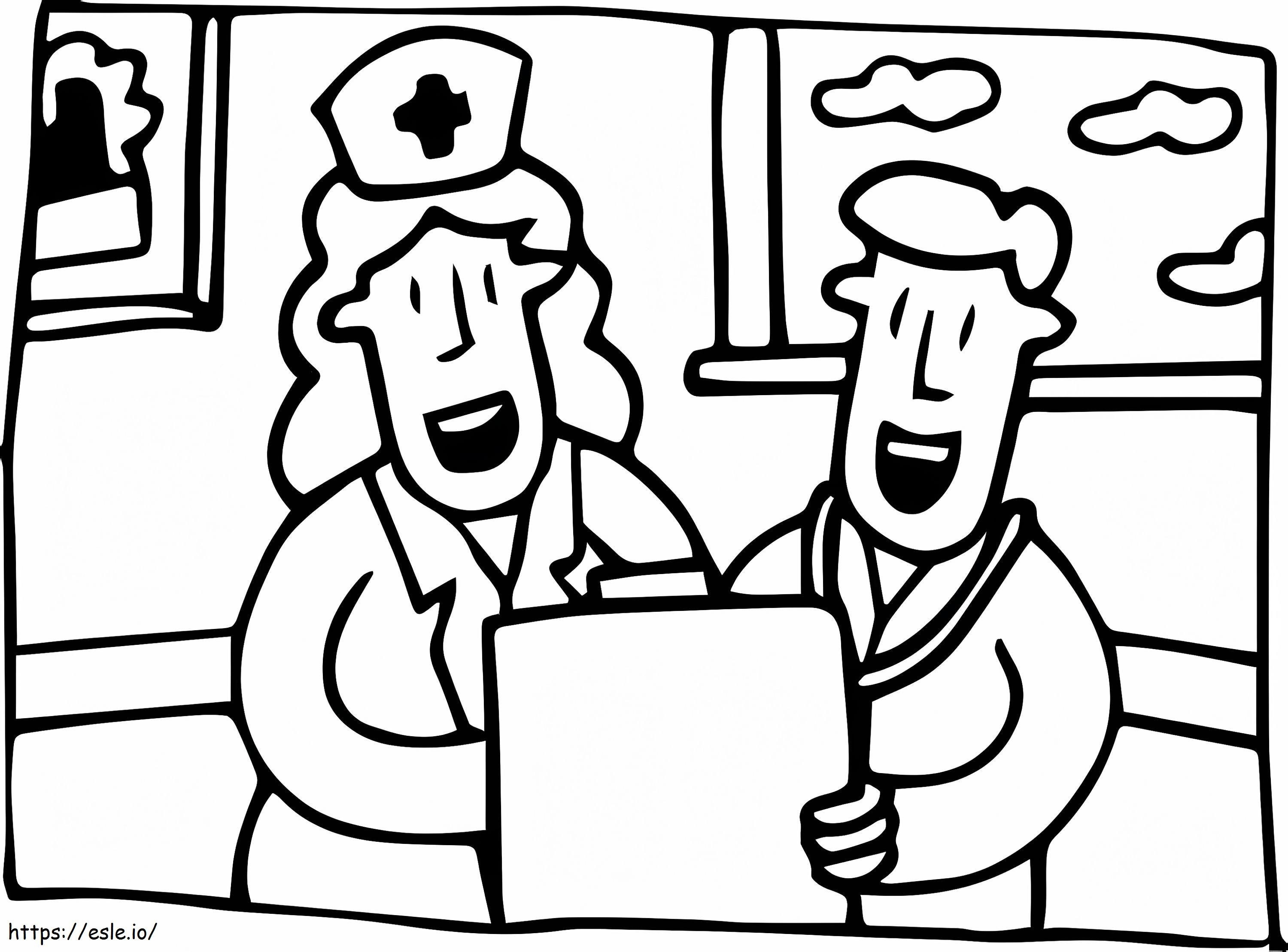 Nurse And Doctor coloring page