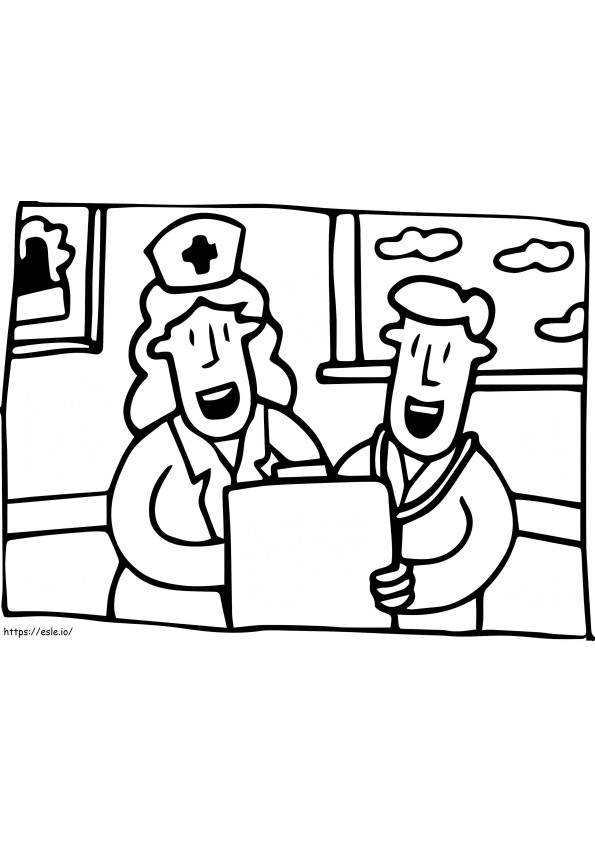 Nurse And Doctor coloring page
