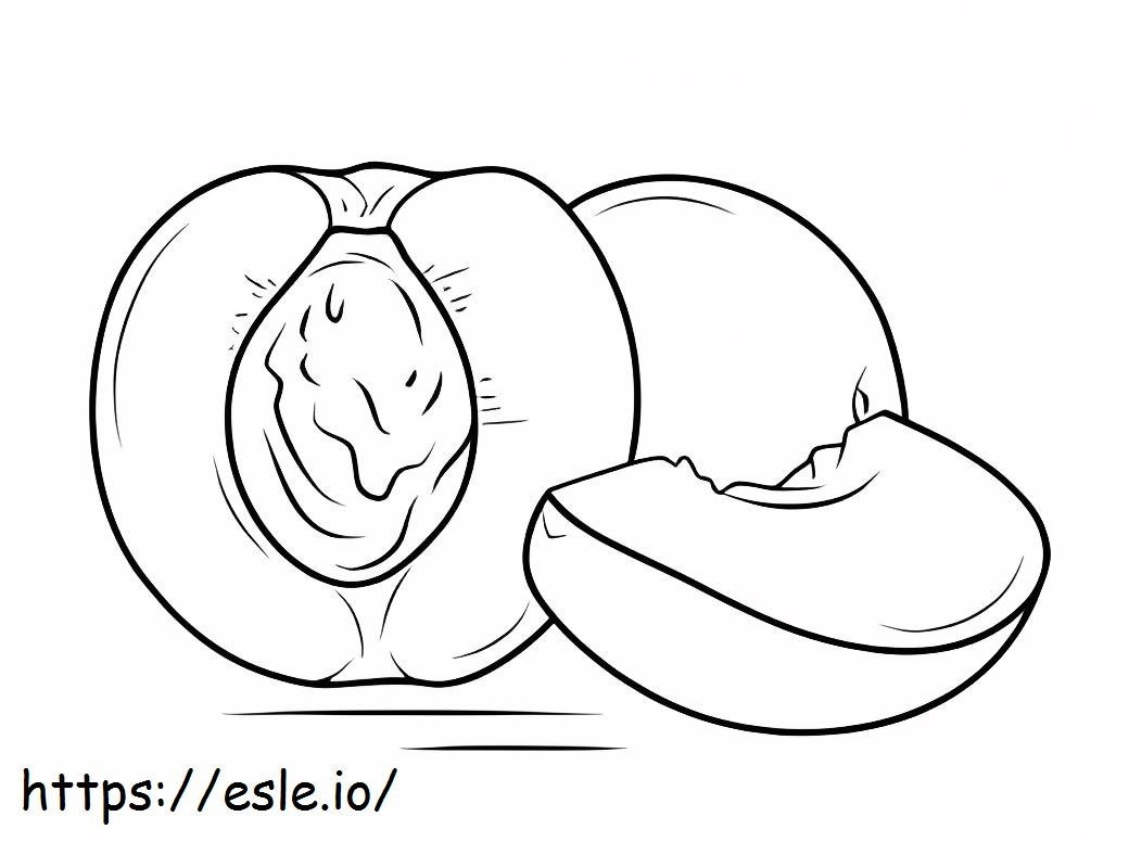 Whole Apricot And Halved Apricot coloring page