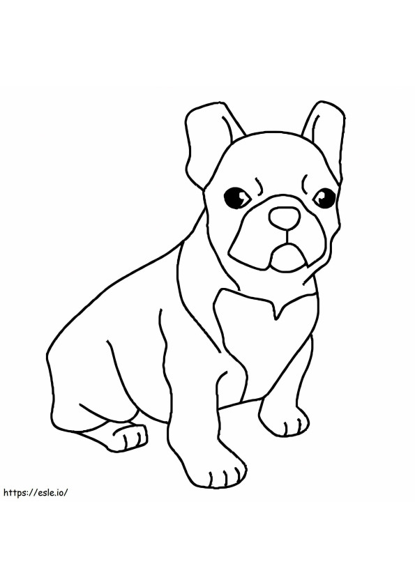 Sitting Bulldog coloring page