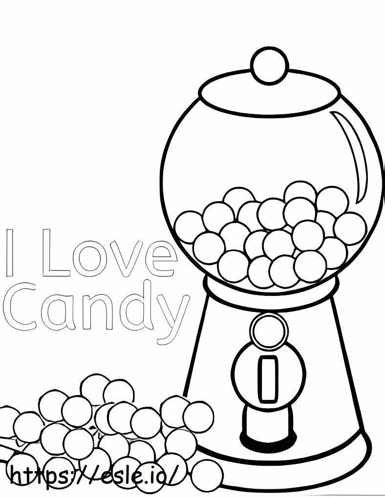I Love Candy coloring page