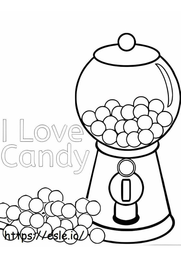 I Love Candy coloring page