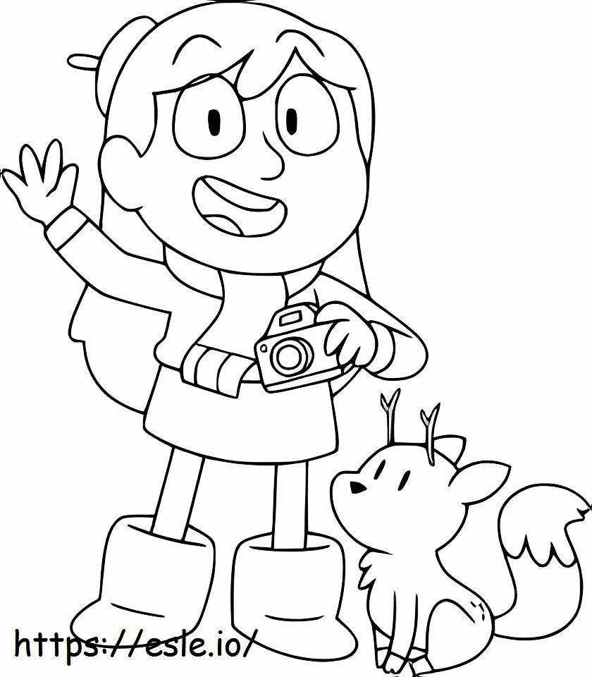 Hilda Holding The Camera And The Twig coloring page