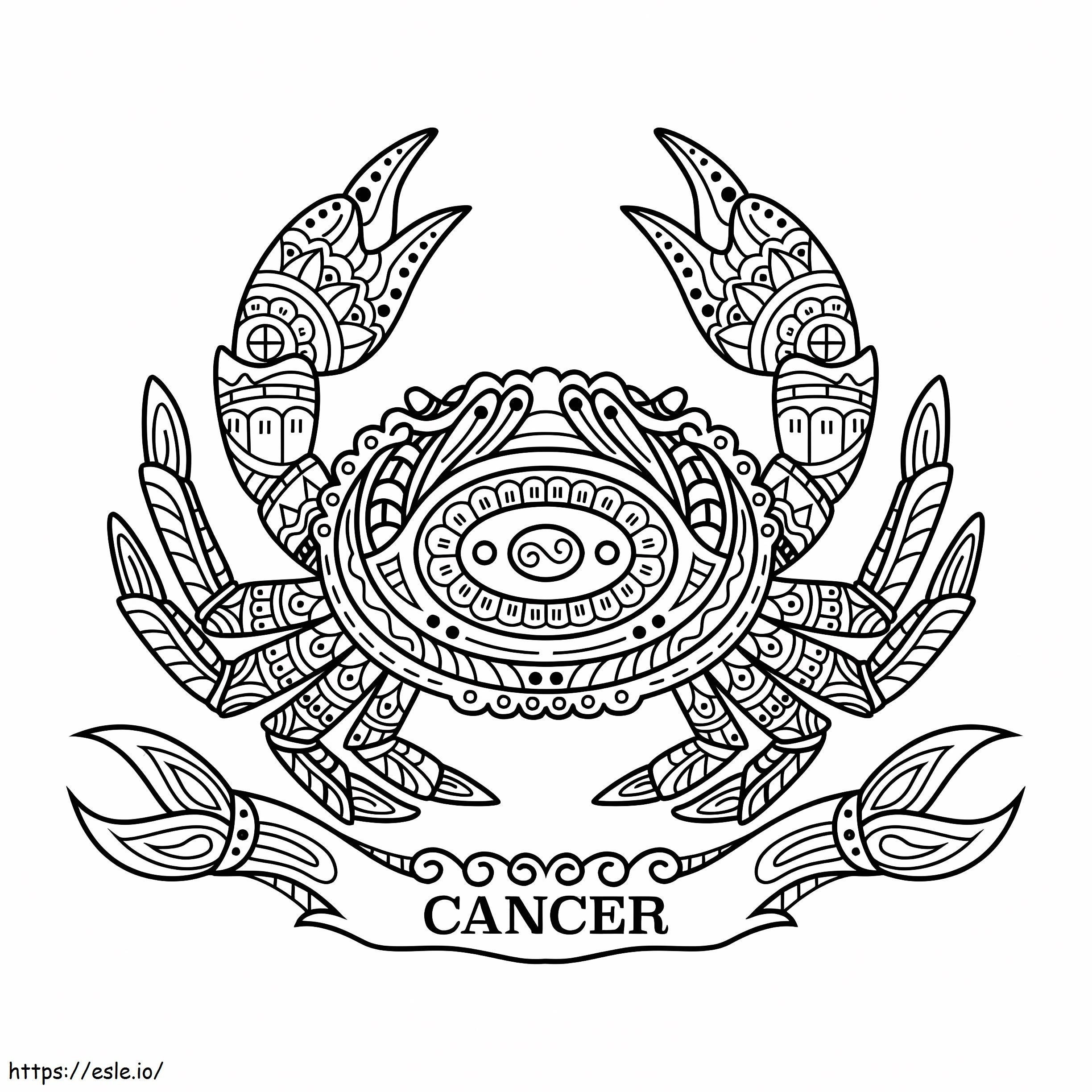 Cancer Zodiac 3 coloring page