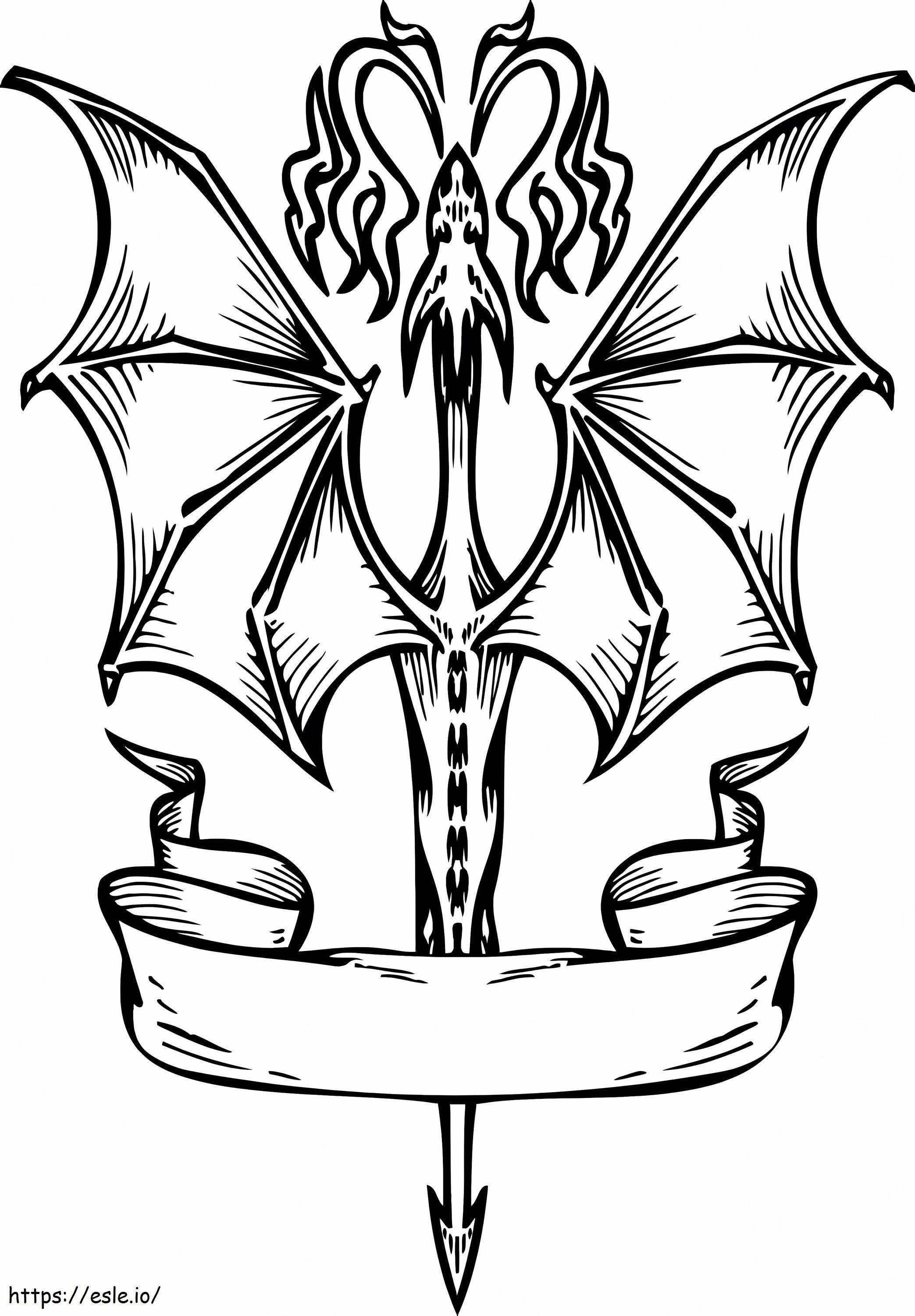 Flying Dragon Banner coloring page