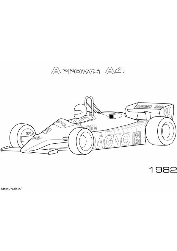 Formula 1-kilpa-auto 9 värityskuva