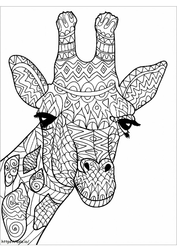 Coloriage Mandala tête de girafe à imprimer dessin