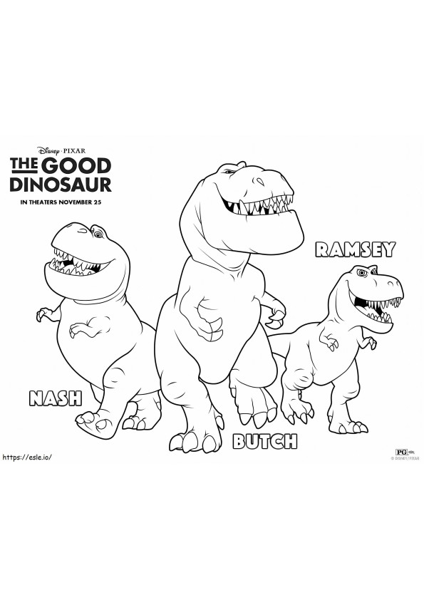 Tres T-Rex ausmalbilder
