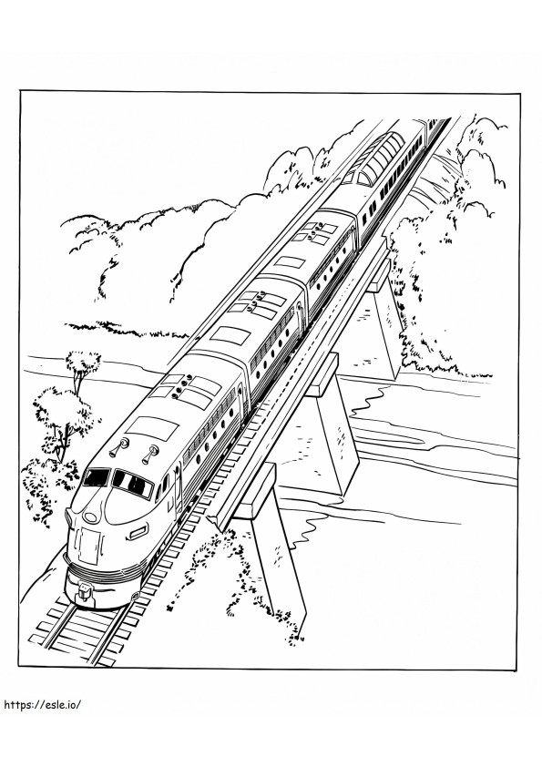 Coloriage Train sur le pont 1 à imprimer dessin