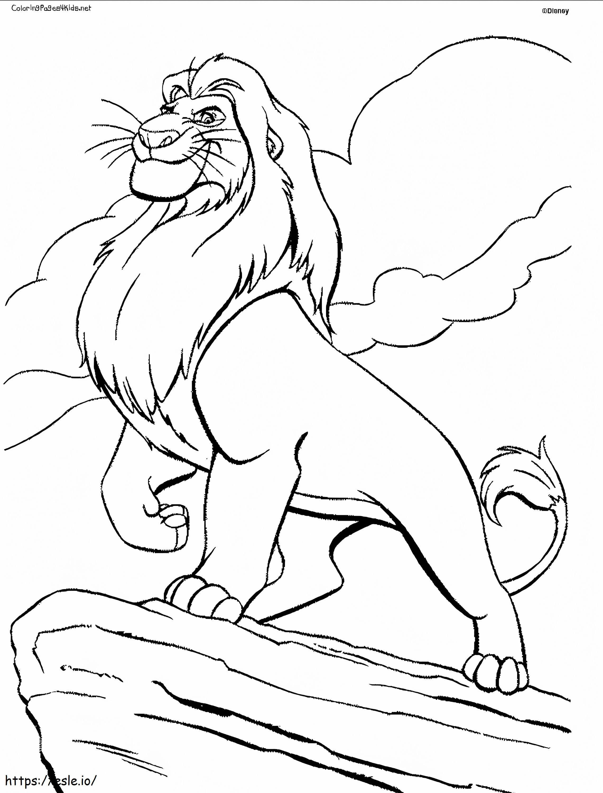 Coloriage Lion sur un rocher à imprimer dessin