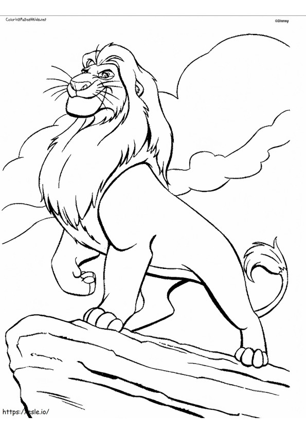 Lion On A Rock coloring page
