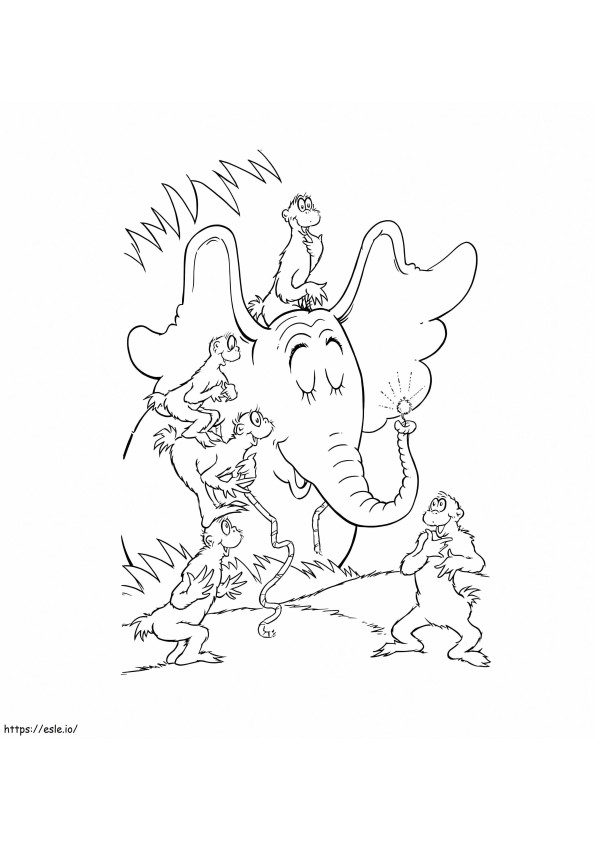 Horton e amigos para colorir