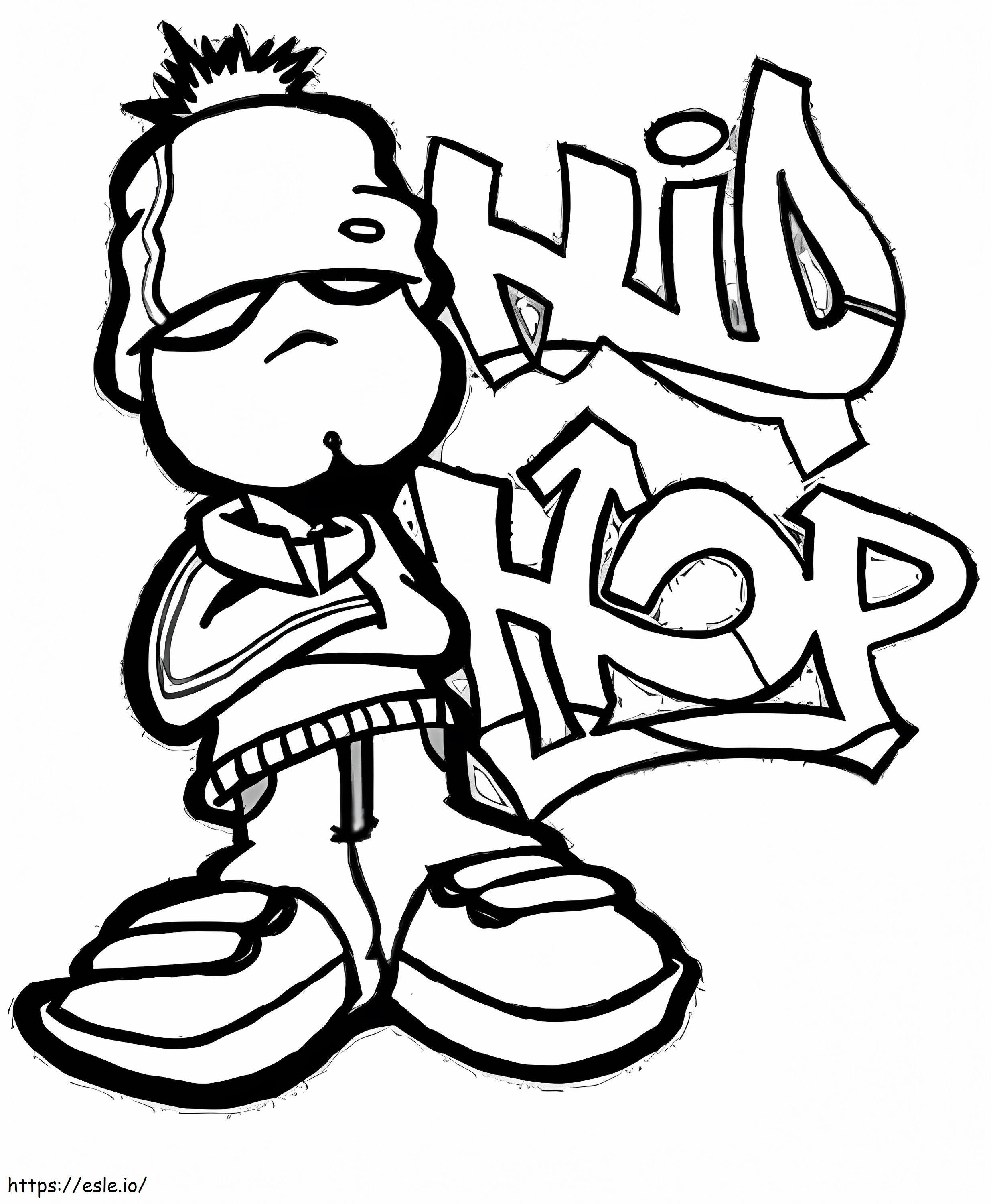 Coloriage Danseur hip-hop 1 à imprimer dessin