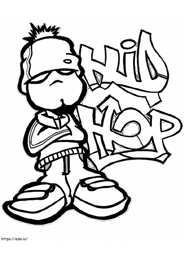 Dansator hip hop 1 de colorat