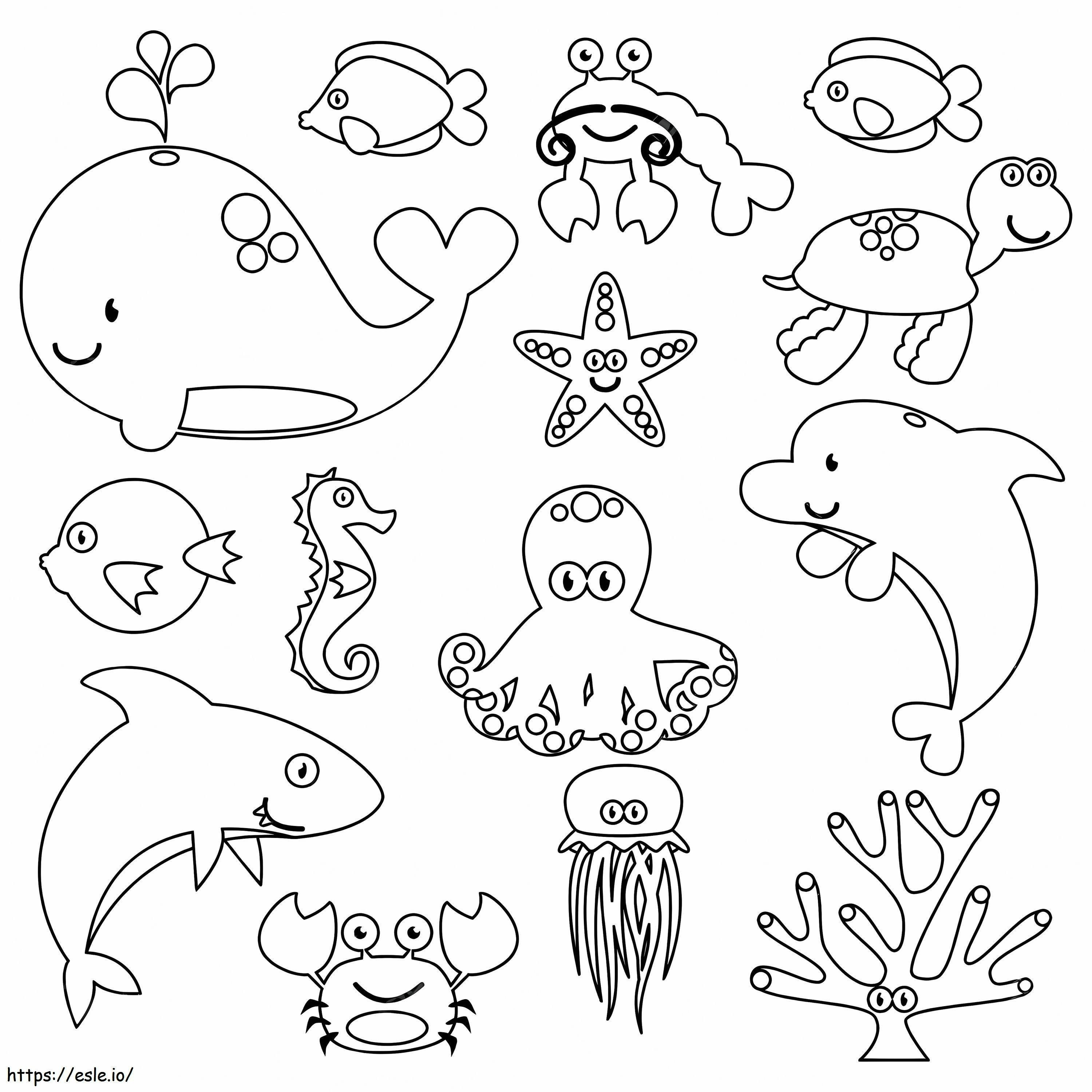 Coloriage Joli animal marin à imprimer dessin