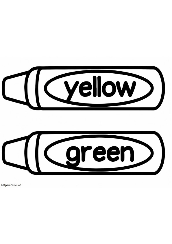 Creioane galbene și verzi de colorat