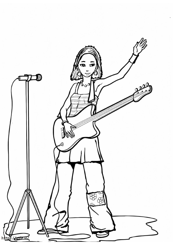 Singer Waving Hand coloring page