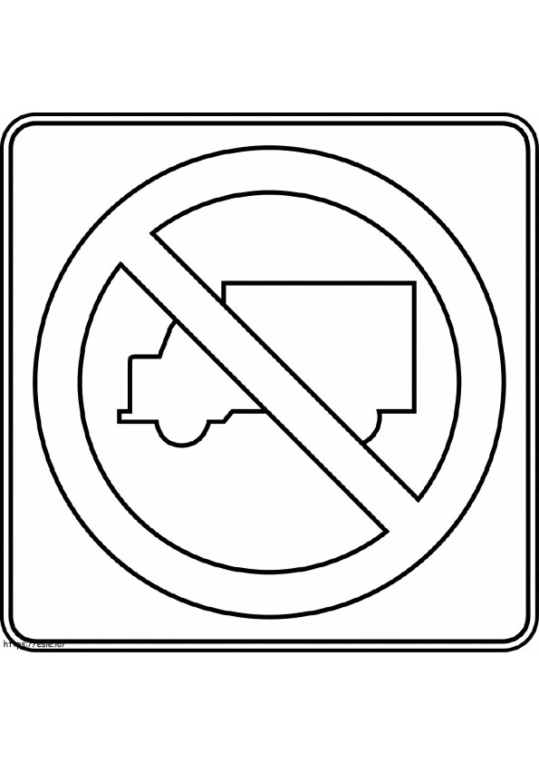 No Truck Traffic Sign coloring page